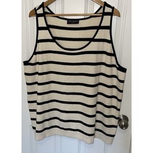 Women’s Lane Bryant‎ Sleeveless Sweater Size 26/28 White w/ Black Stripes